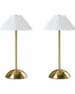 Sæt af 2 trådløse LED-bordlamper RUBA Med dæmpning Metal Guld