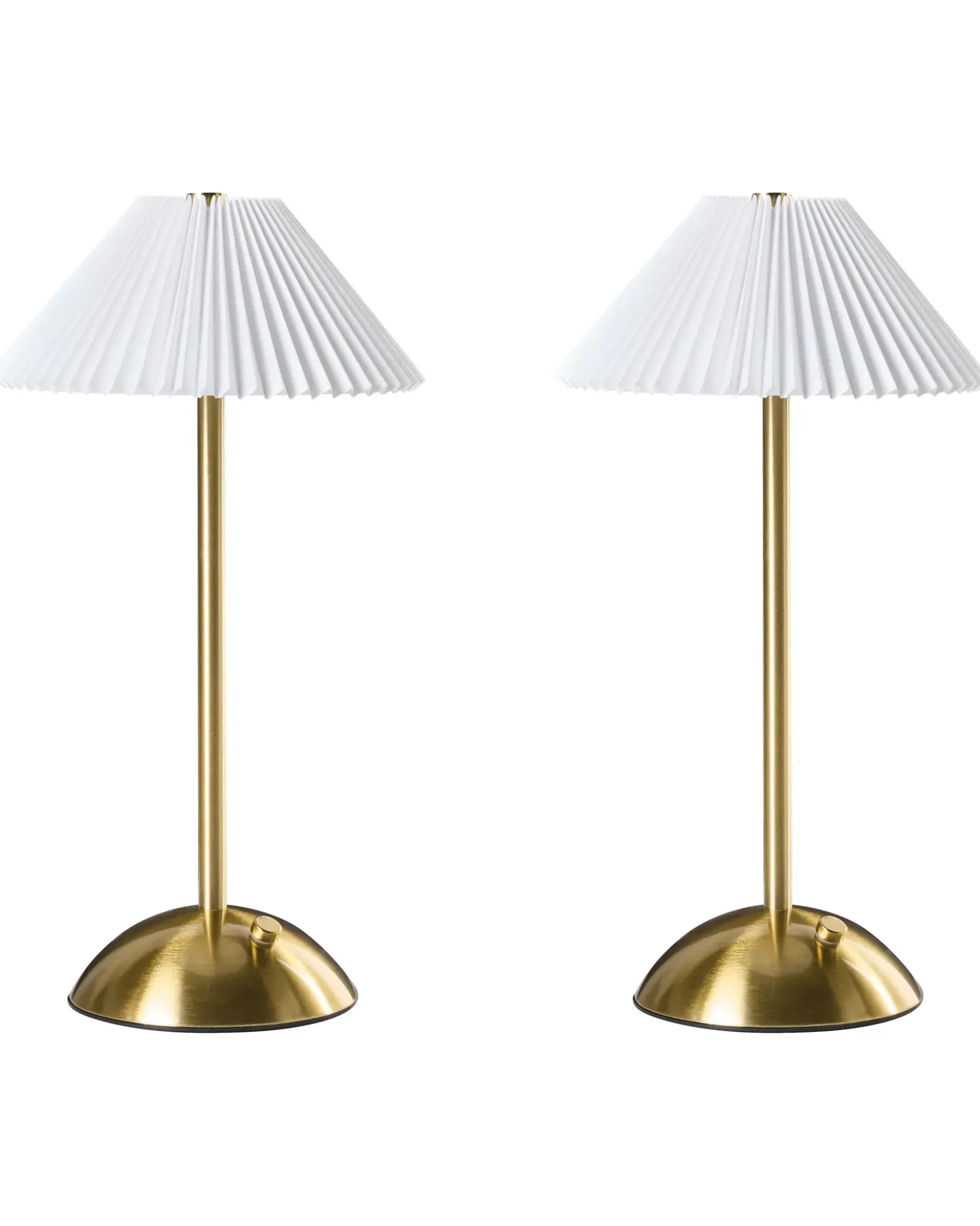 Sæt af 2 trådløse LED-bordlamper RUBA Med dæmpning Metal Guld