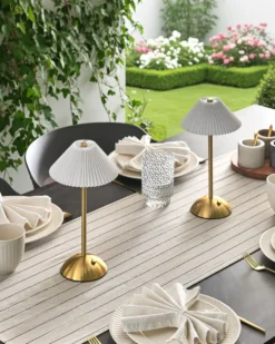 Sæt af 2 trådløse LED-bordlamper RUBA Med dæmpning Metal Guld