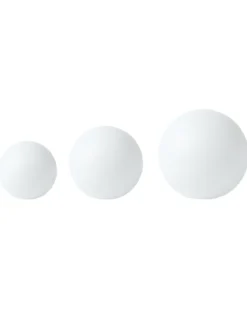 Sæt af 3 udendørs solcelle LED-kuglelamper LOBAINA Med fjernbetjening Hvid