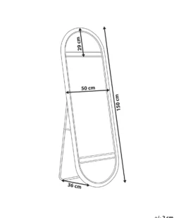 Stående spejl BARGES 150 cm Rattan Naturlig