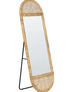 Stående spejl BARGES 150 cm Rattan Naturlig