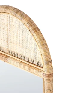 Stående spejl BARGES 150 cm Rattan Naturlig