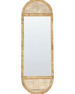 Stående spejl BARGES 150 cm Rattan Naturlig
