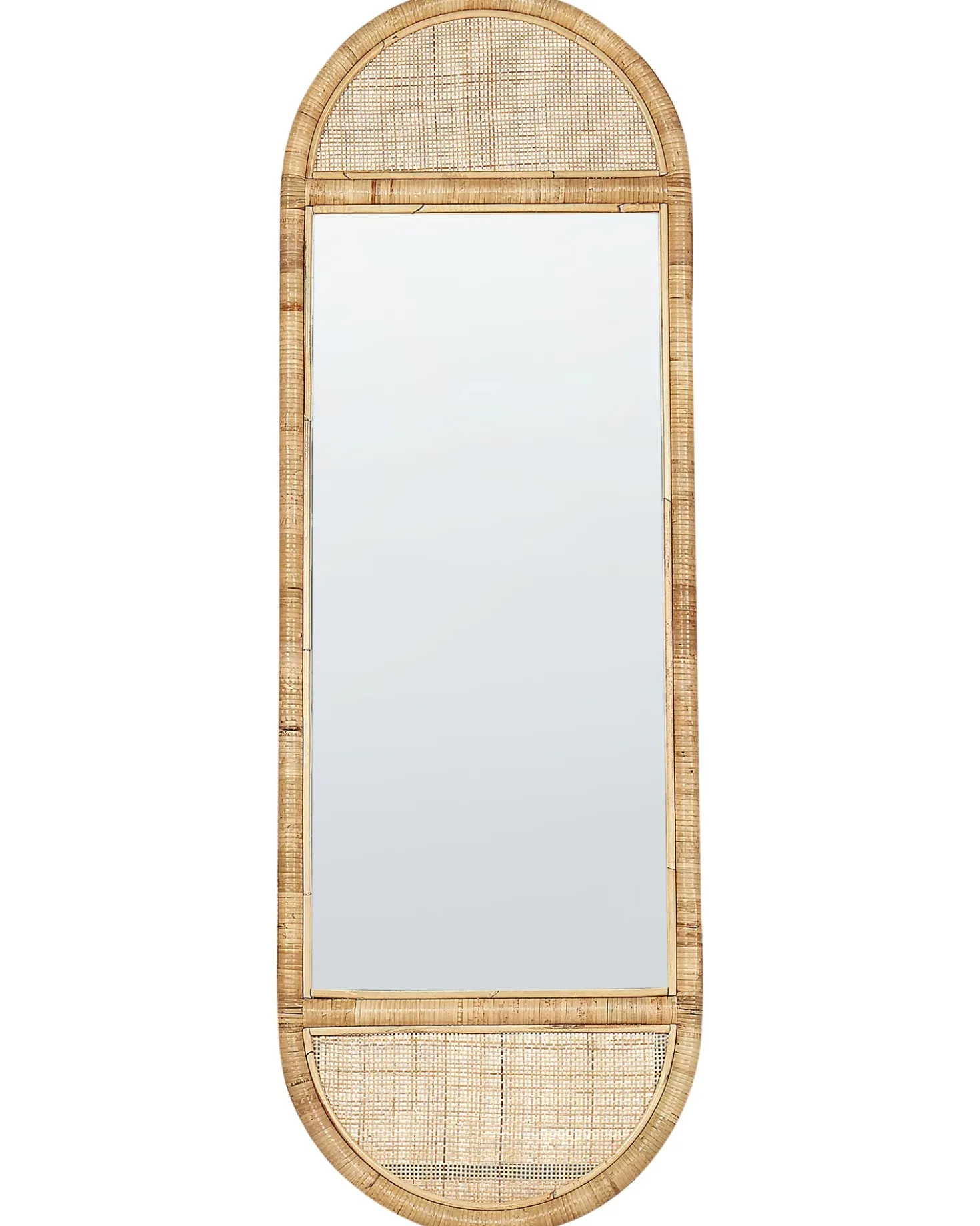 Stående spejl BARGES 150 cm Rattan Naturlig