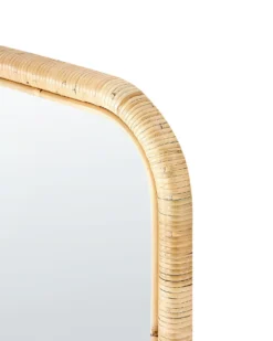 Stående spejl MALANGE 150 cm Rattan Naturlig