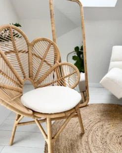 Stående spejl MALANGE 150 cm Rattan Naturlig