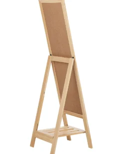 Stående spejl med hylde LUISANT 145 cm Fyretræ Lysebrun