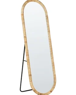Stående spejl MONTOT 150 cm Rattan Naturlig