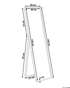 Stående spejl TORCY 140 cm Hvid