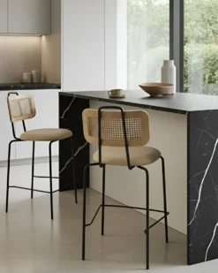Sæt med 2 barstole ADELANTO Lys Beige