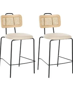 Sæt med 2 barstole ADELANTO Lys Beige