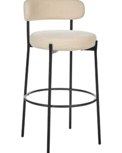 Sæt med 2 barstole ALLISON Boucle Lys Beige