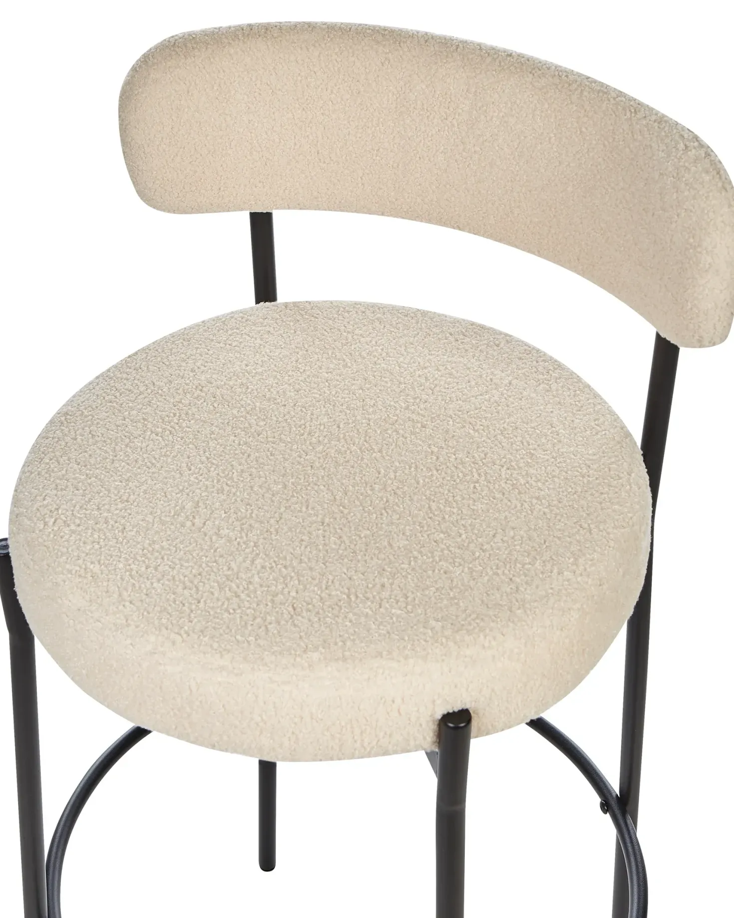 Sæt med 2 barstole ALLISON Boucle Lys Beige
