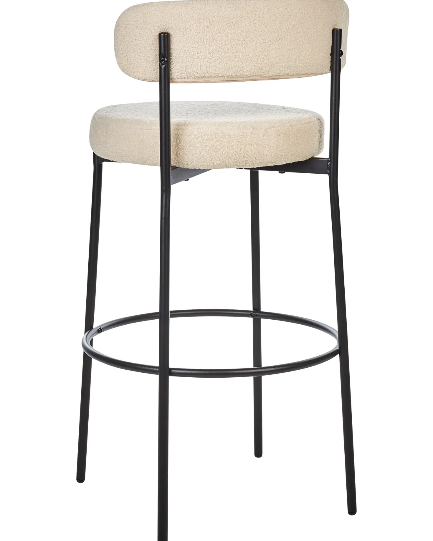 Sæt med 2 barstole ALLISON Boucle Lys Beige