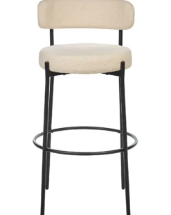 Sæt med 2 barstole ALLISON Boucle Lys Beige