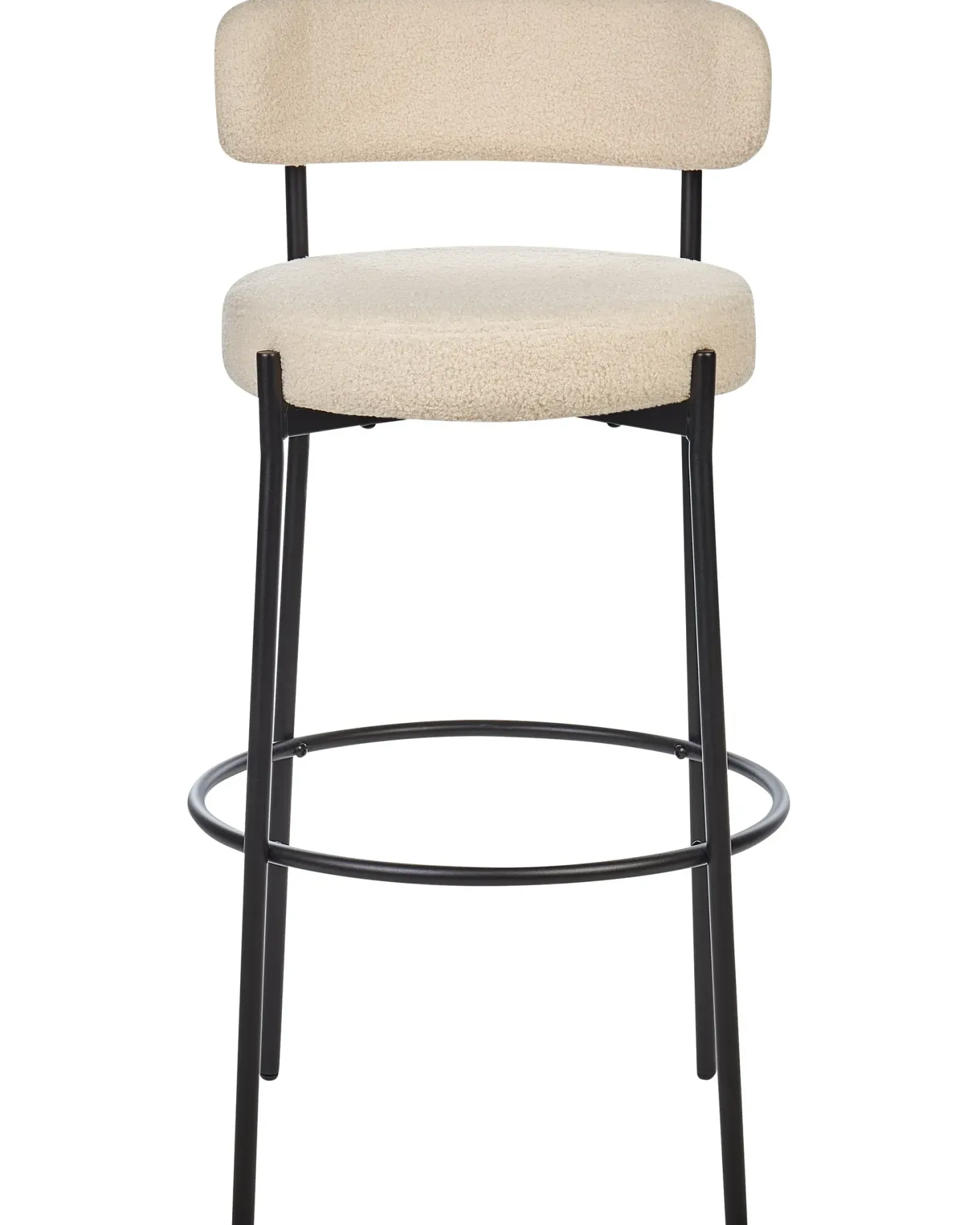 Sæt med 2 barstole ALLISON Boucle Lys Beige