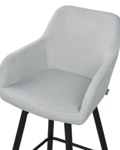 Sæt med 2 barstole CASMALIA Velour Lysegrå