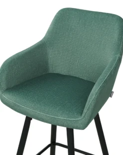 Sæt med 2 barstole CASMALIA Velour Mørkegrøn
