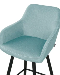 Sæt med 2 barstole CASMALIA Velour Himmelblå