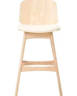 Sæt med 2 barstole CHARLESTON Træ Lysebrun/lys beige