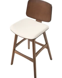 Sæt med 2 barstole CHARLESTON Træ Brun/lys beige