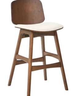 Sæt med 2 barstole CHARLESTON Træ Brun/lys beige