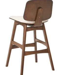 Sæt med 2 barstole CHARLESTON Træ Brun/lys beige