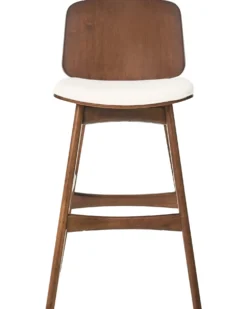 Sæt med 2 barstole CHARLESTON Træ Brun/lys beige