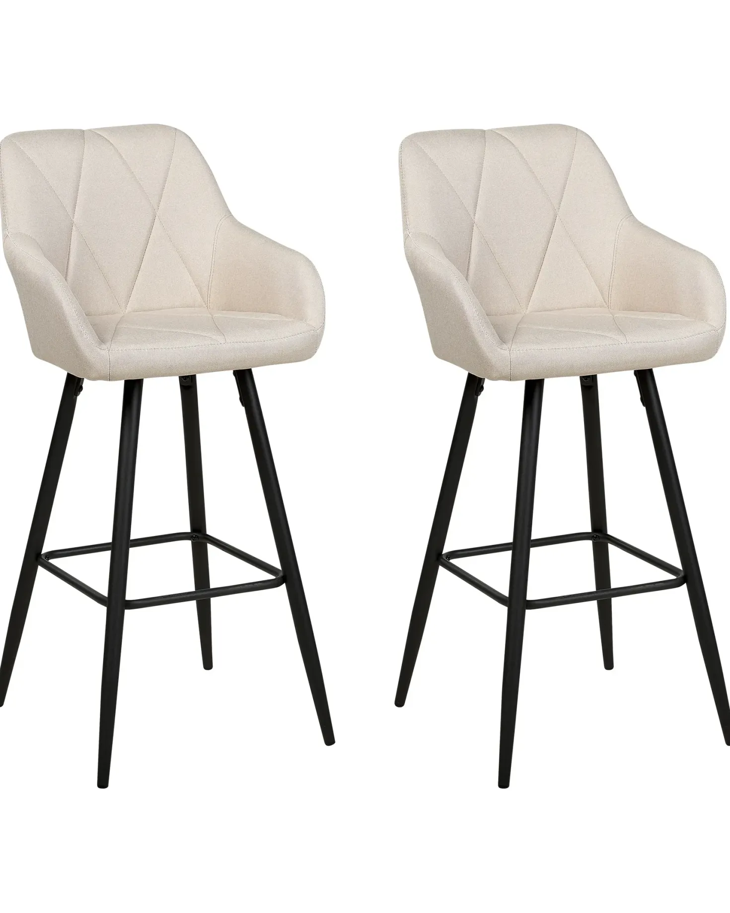 Sæt med 2 barstole DARIEN Lys Beige