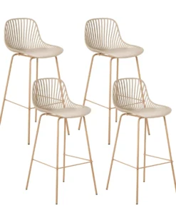 Sæt med 4 barstole KLEVE Beige