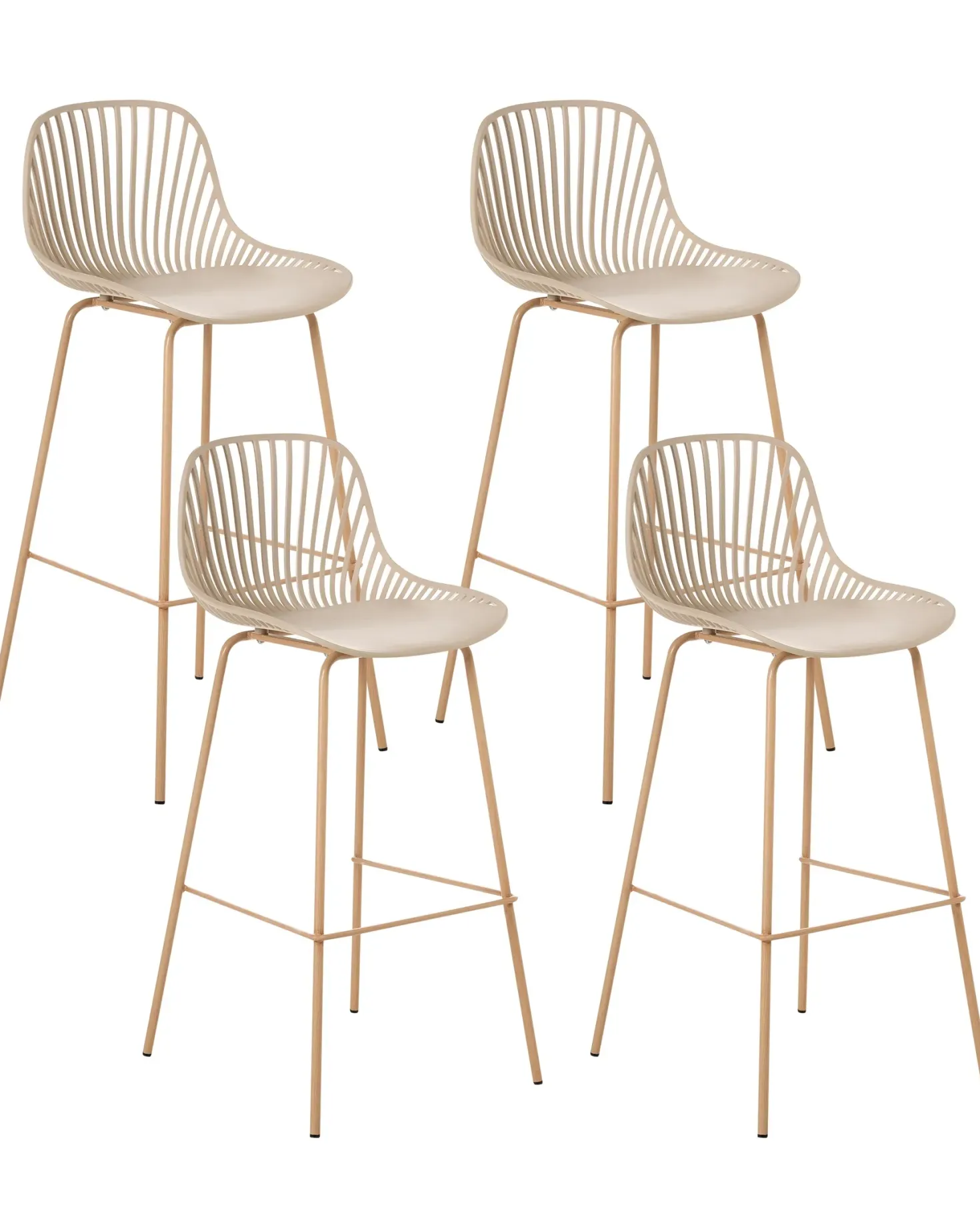 Sæt med 4 barstole KLEVE Beige