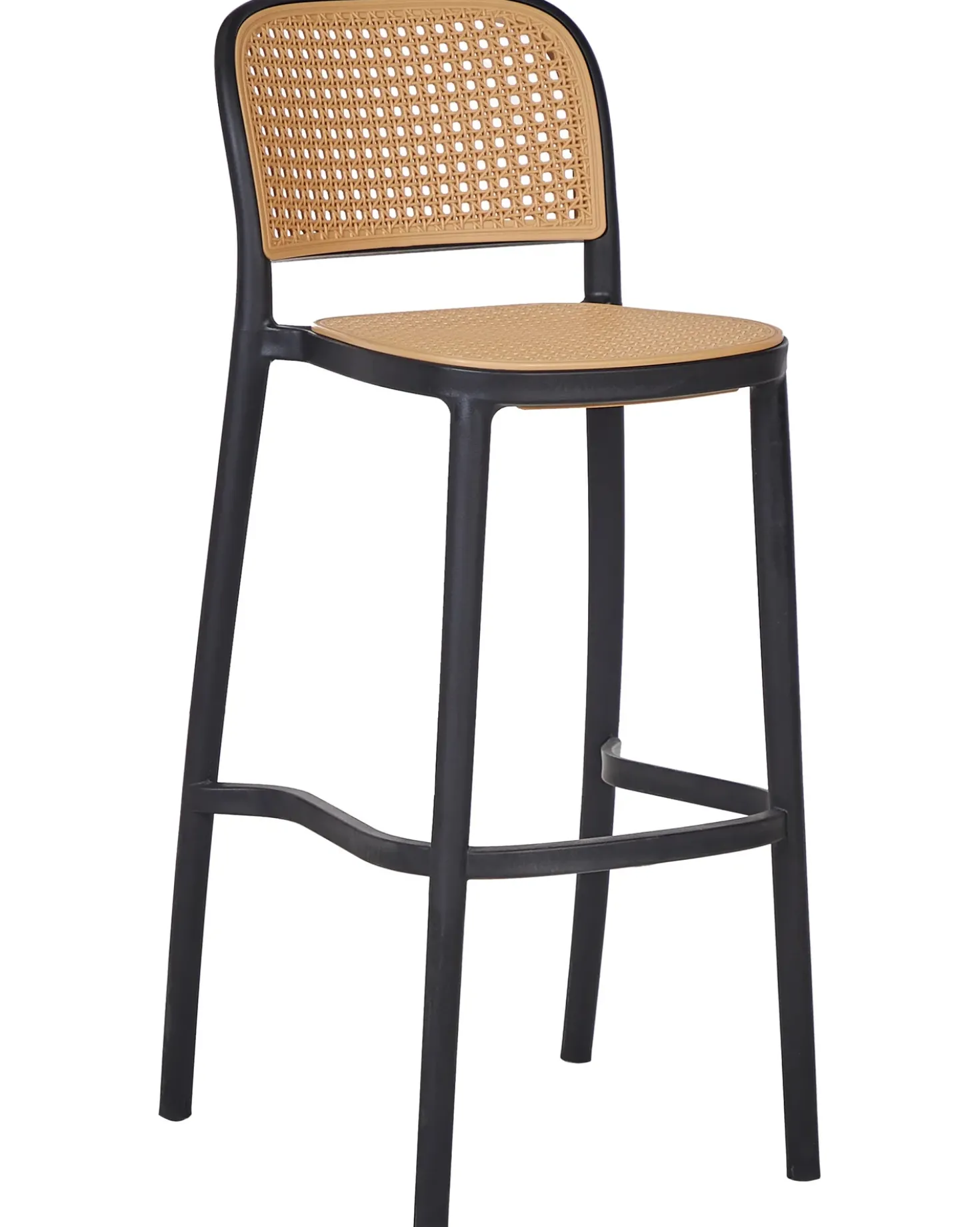 Sæt med 4 barstole PLOSE Syntetisk materiale Beige
