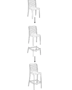 Sæt med 4 barstole SECEDA Syntetisk materiale 2 i 1 Sort
