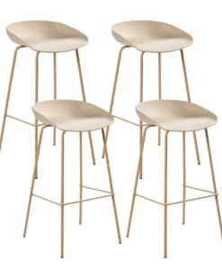 Sæt med 4 barstole VENLO Beige