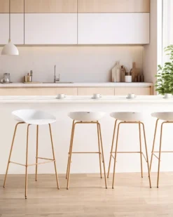 Sæt med 4 barstole VENLO Hvid
