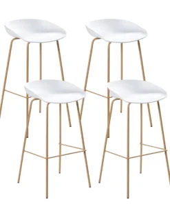 Sæt med 4 barstole VENLO Hvid