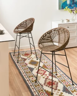 Sæt med 2 barstole WINDOM Rattan Brun