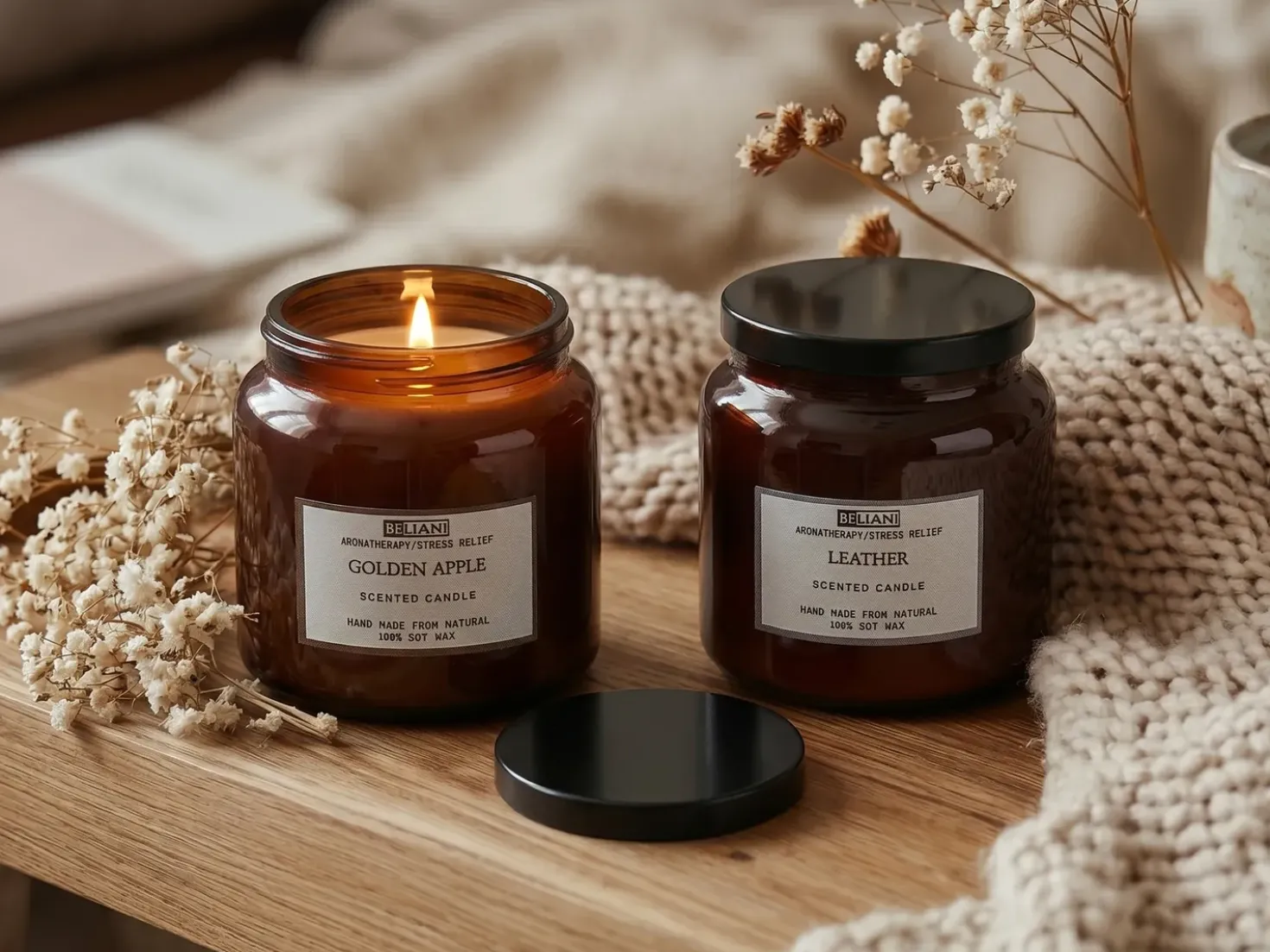 Sæt med 2 duftlys ABSOLUTE ALCHEMY Soja voks Frugtig noter Fresh notes