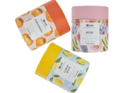 Sæt med 3 duftlys COLORFUL BARREL Soja voks Orientalske noter krydderurter noter Blomster noter
