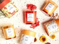 Sæt med 3 duftlys COLORFUL BARREL Soja voks Frugtig noter