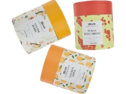 Sæt med 3 duftlys COLORFUL BARREL Soja voks Frugtig noter