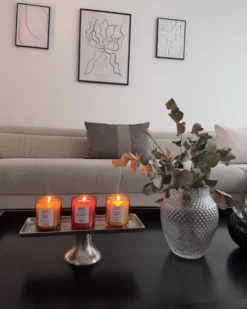 Sæt med 3 duftlys COLORFUL BARREL Soja voks Frugtig noter