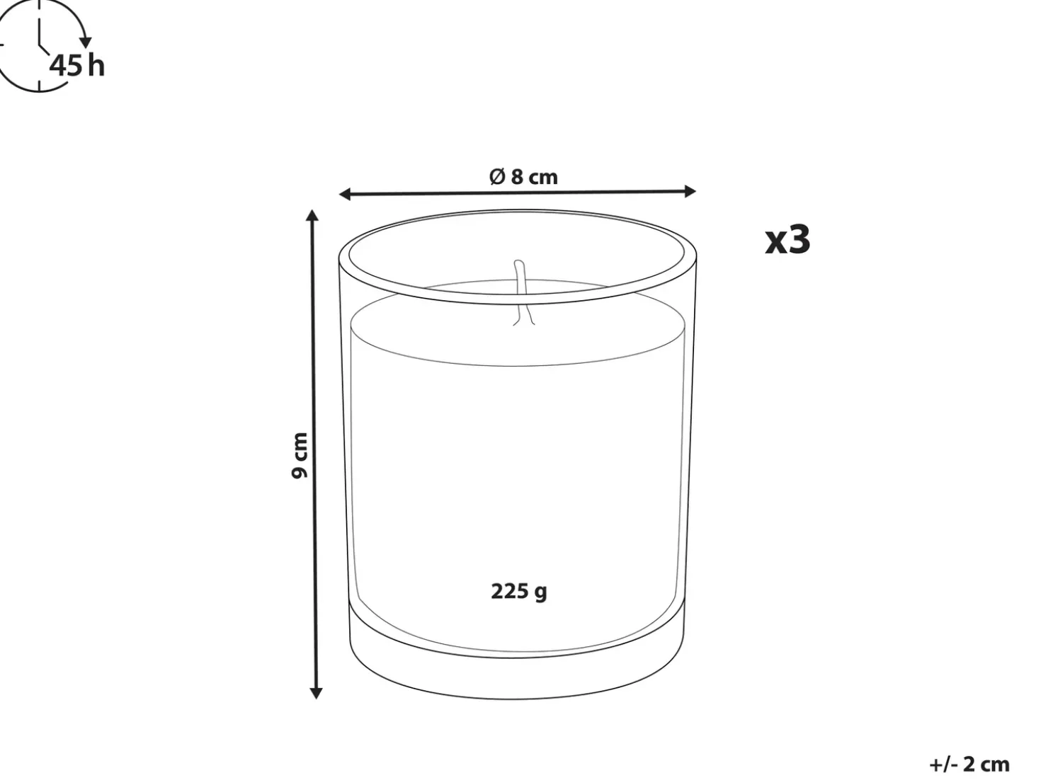 Sæt med 3 duftlys COLORFUL BARREL Soja voks Fresh notes Blomster noter
