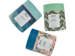 Sæt med 3 duftlys COLORFUL BARREL Soja voks Fresh notes Blomster noter