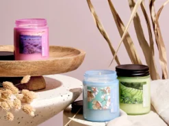 Sæt med 3 duftlys FRUITY BLOOM Soja voks Fresh notes Blomster noter