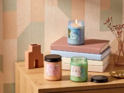 Sæt med 3 duftlys FRUITY BLOOM Soja voks Fresh notes Blomster noter