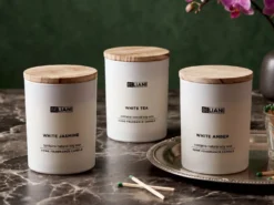 Sæt med 3 duftlys SIMPLICITY Soja voks Fresh notes Blomster noter