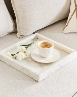 Sæt med 4 kopper med underkopper COWSLIP Porcelæn Hvid