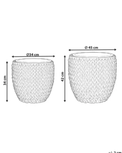 Sæt med 2 plantekrukker BERBERIS 34/45 cm Mørkebrun PE-rattan